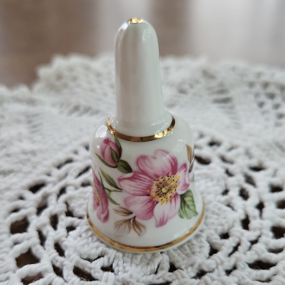 Mini Pink Dogwood Bone China Bell